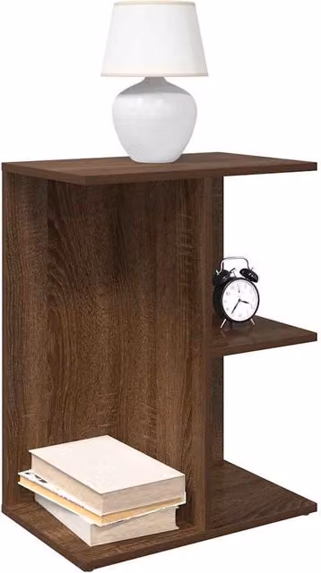 Berkfield Home Brown Oak Bedside Table W: 46.5 cm, D: 29 cm, H: 61 cm
