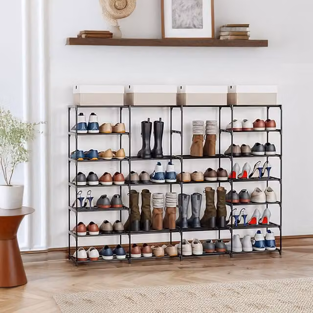 Lifeideas 7-Tier Shoe Rack with 3 Columns in Black