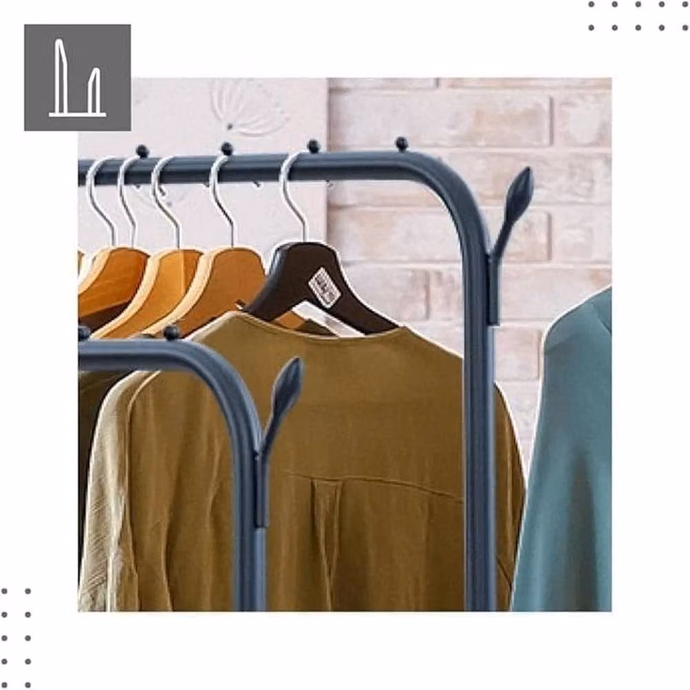 Kelvenix Heavy Duty Metal Clothes Rail in Matt Black – 4