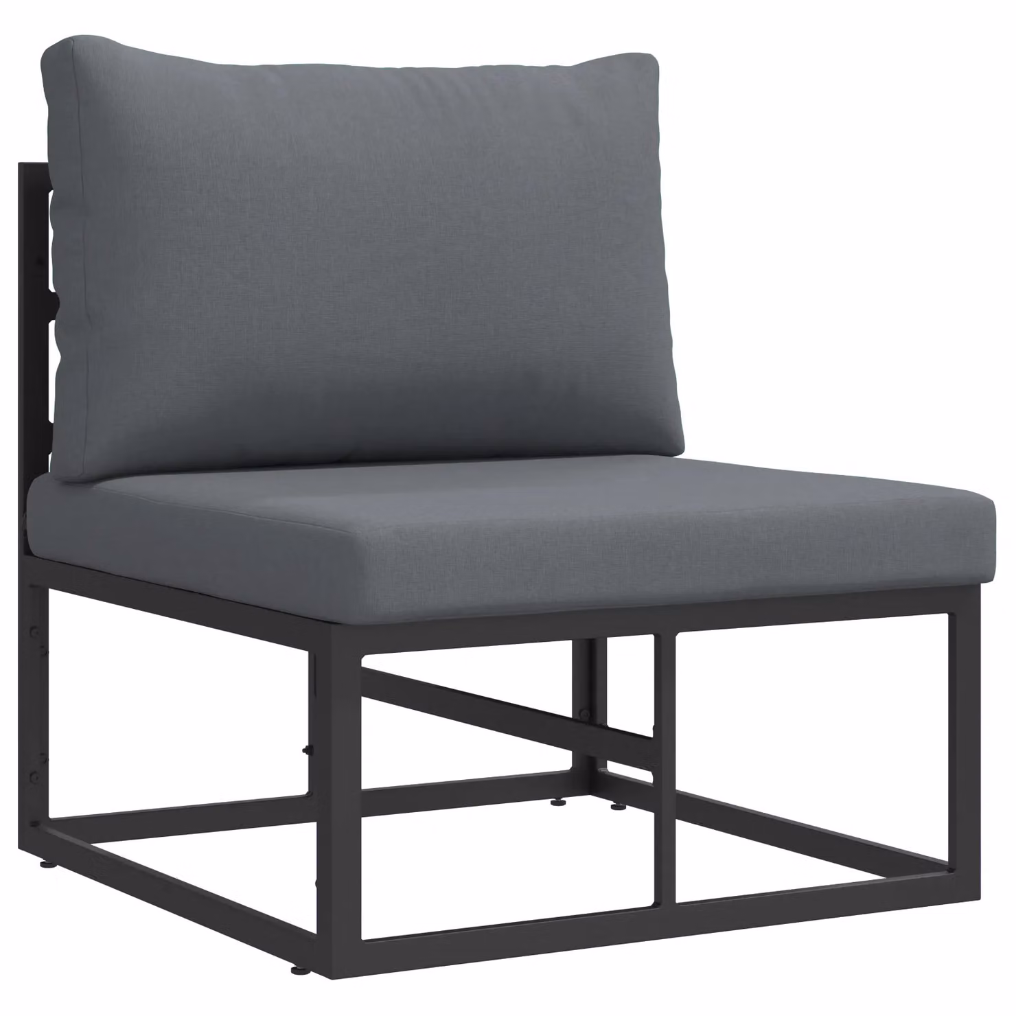 Berkfield Home 4 Piece Garden Sofa Set in Black with Powder Coated Aluminium Frame, W/D/H: 70 x 70 x 32 cm – 4