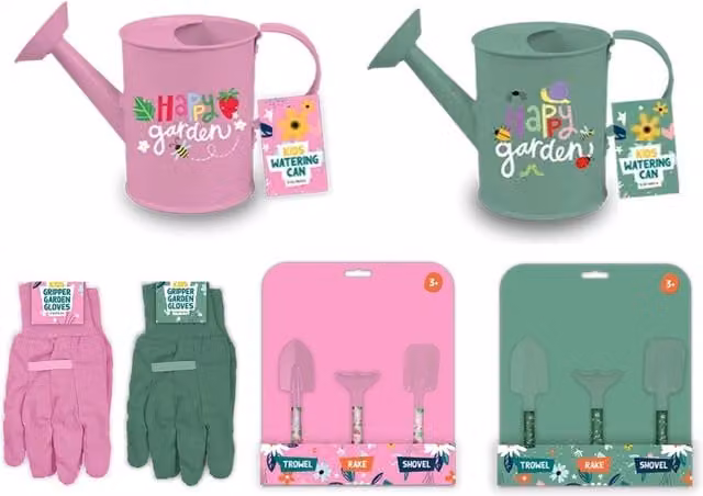UMKY Kids Gardening Tool Set with Outdoor Garden Hand Tools in Multicolour and Green