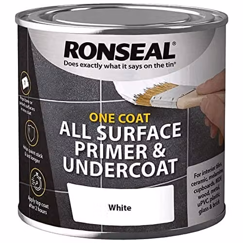 Ronseal One Coat All Surface Primer and Undercoat for Exterior Surfaces, White, 750 ml