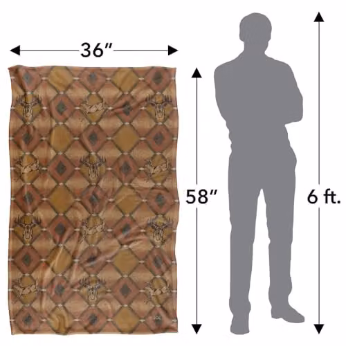 JQ Licensing Deer Southwest Brown Hunting Pattern Super Soft Fleece Throw Blanket, W/D/H: 91 x 147 cm – 4