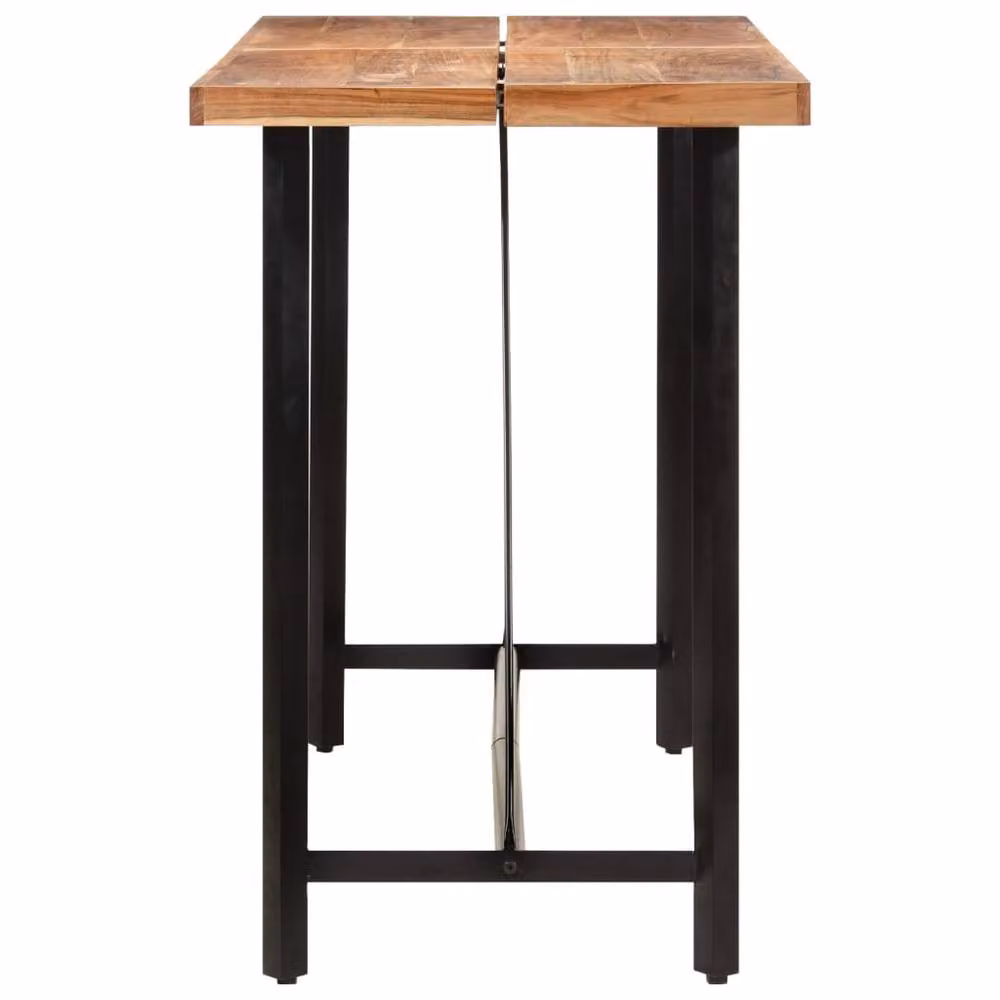 Berkfield Home Industrial Acacia Wood and Iron Bar Table in Brown, W/D/H: 150 x 70 x 107 cm – 2