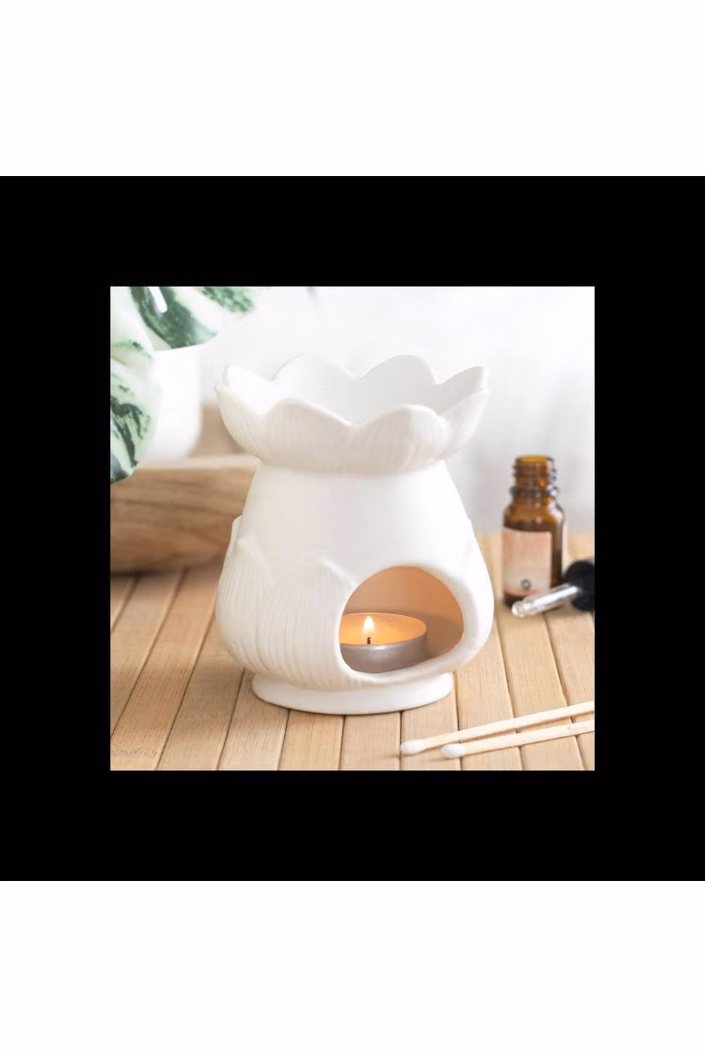 KDMD White Ceramic Lotus Flower Oil Burner and Tealight Lamp – 2