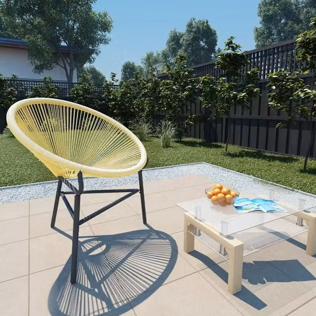 Berkfield Home Garden Acapulco Chair in Beige Poly Rattan and Steel