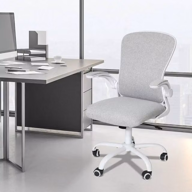 EONLION Grey Mesh Executive Office Chair with Armrests and Castors – 1