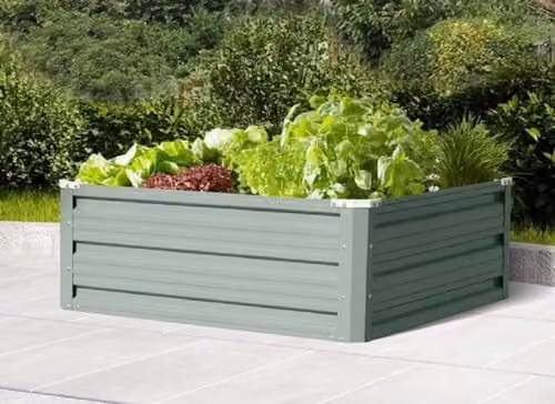 Garden Gear Metal Raised Vegetable Planter in Sage Green, W/D/H: 80 x 60 x 30 cm – 2