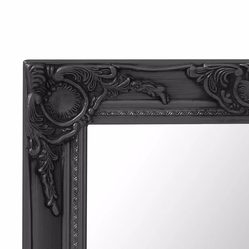 Berkfield Home Antique Baroque Style Square Wall Mirror, Black, W/H: 50 x 50 cm – 4