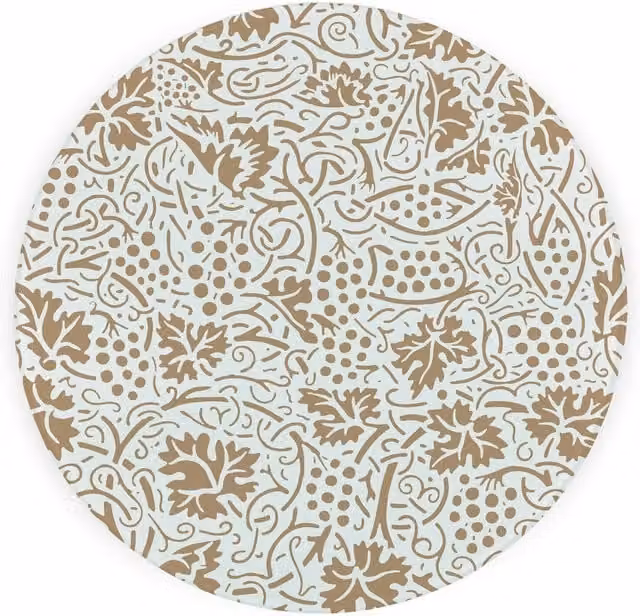 Purely Home Golden Oak Leaves and Berries Round Textured Glass Worktop Protector and Chopping Board in Gold