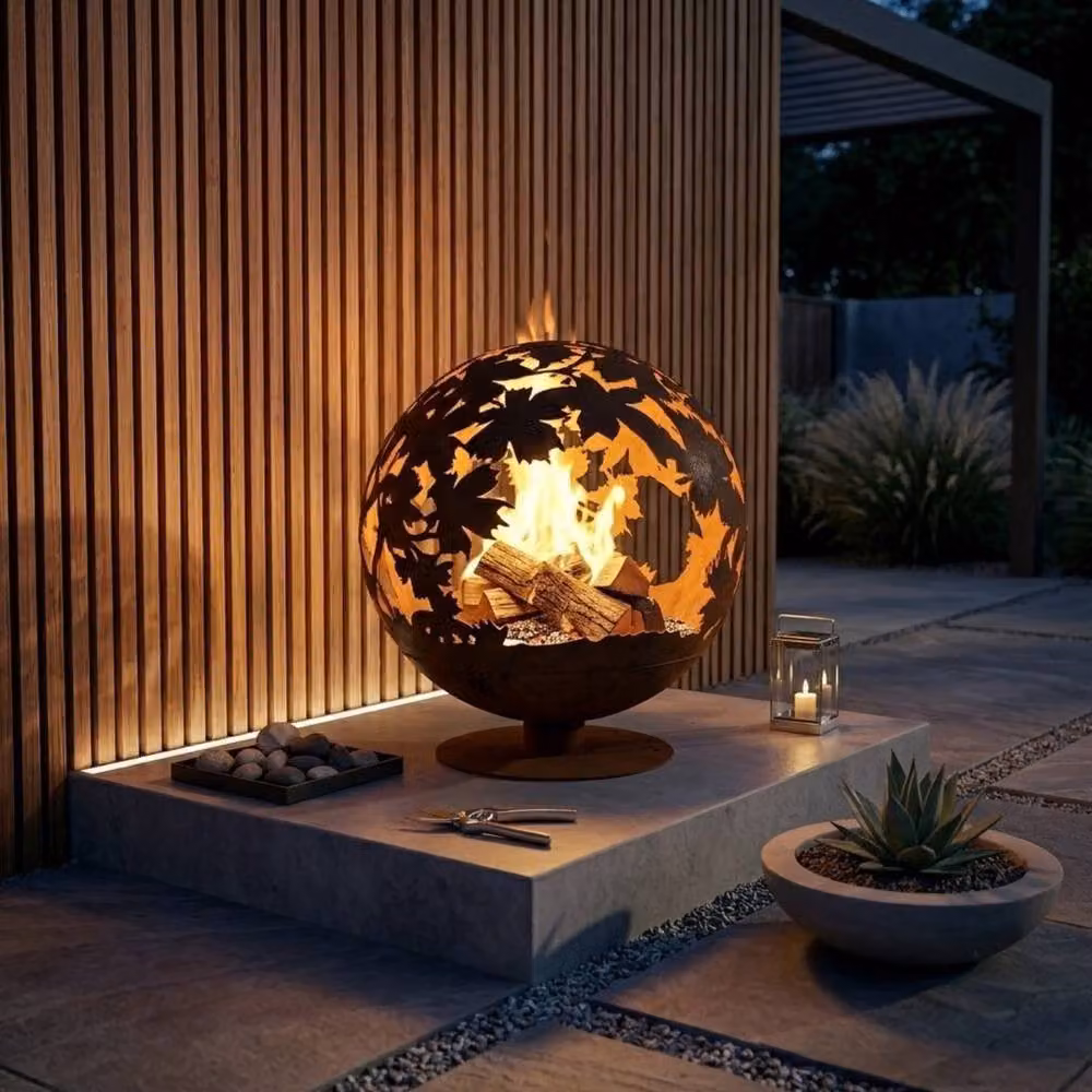Garden Greatness Relica Cut Out Metal Garden Fire Pit in Brown – 2