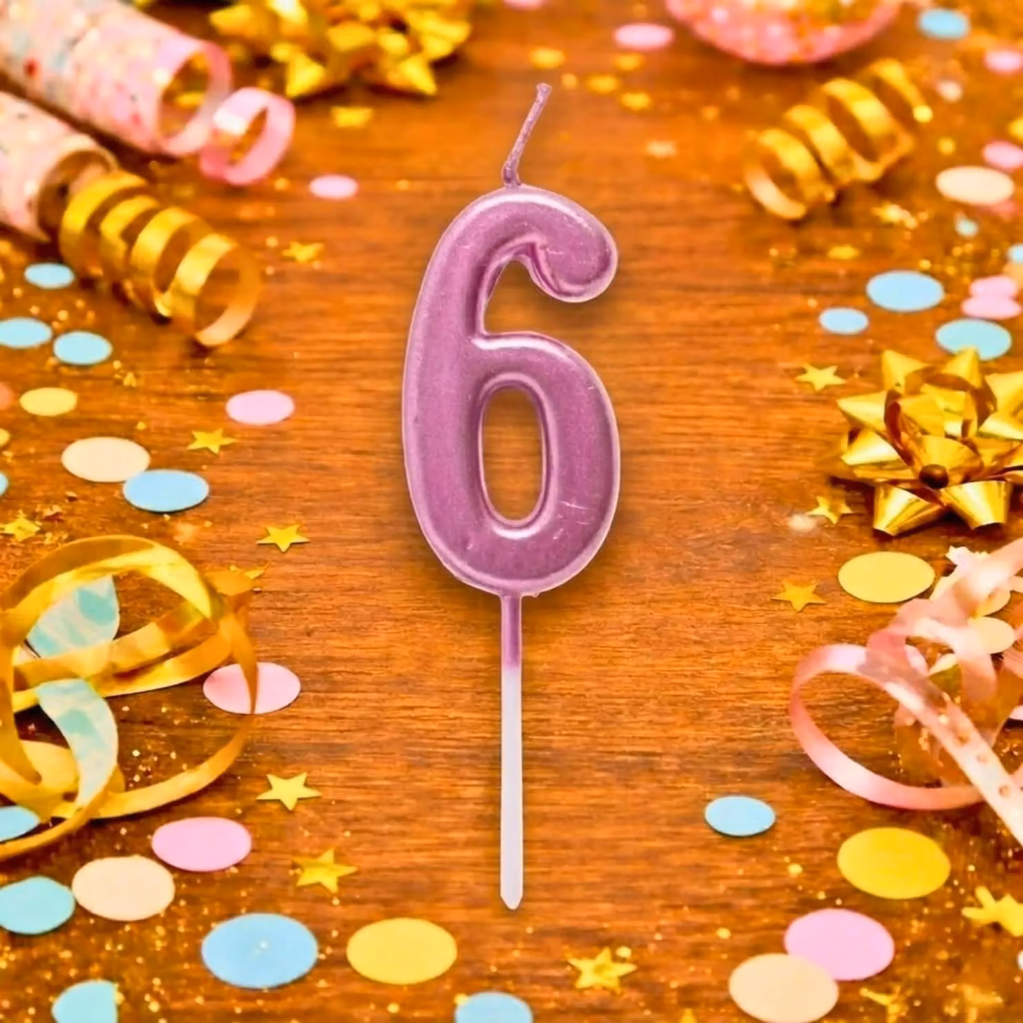 Shatchi Pink Number 6 Birthday Cake Candle Topper – 2