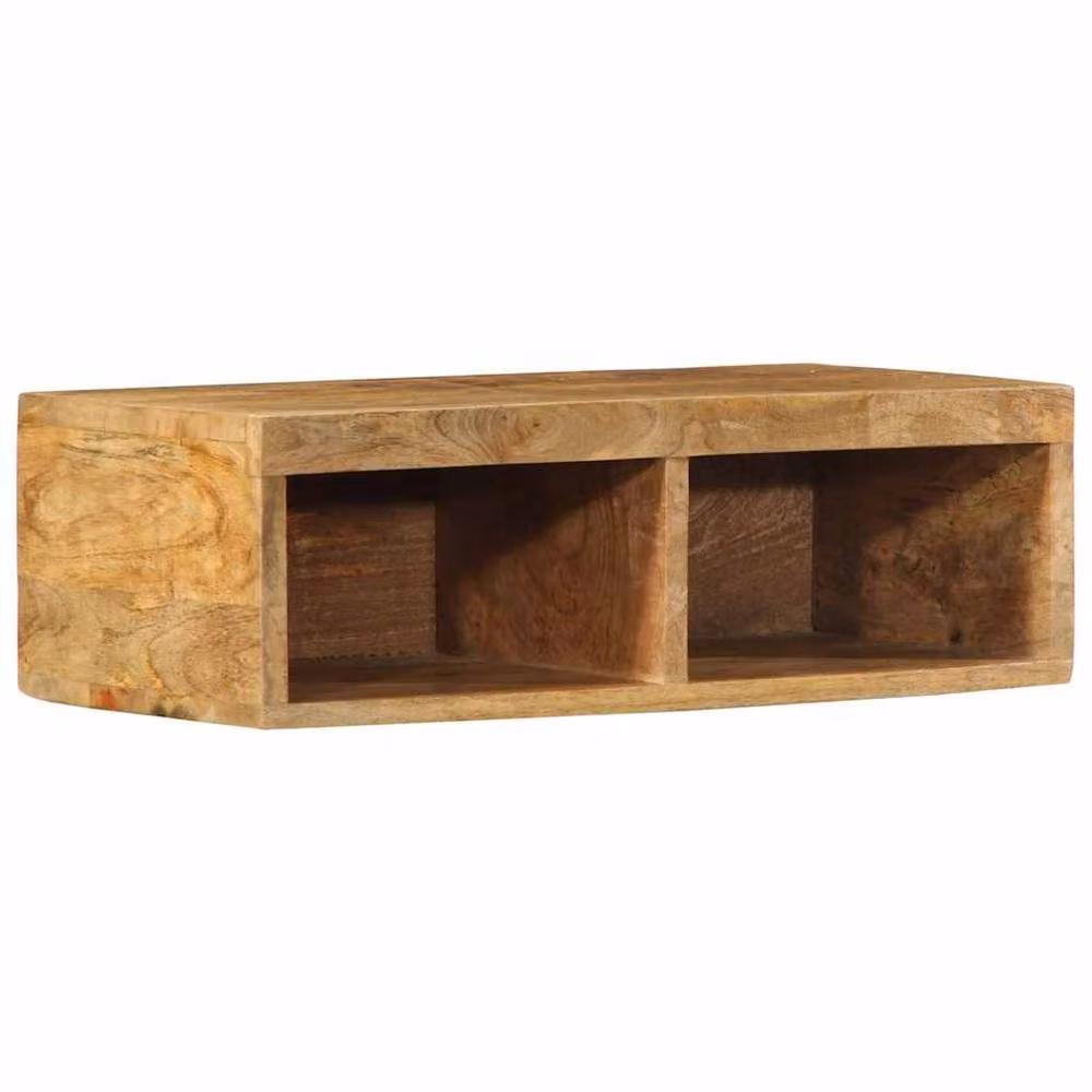 Berkfield Home Wall-mounted Mango Wood TV Cabinet in Brown, W/D/H: 60 x 30 x 19 cm – 2