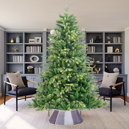Shatchi Silver Velvet Foldable Christmas Tree Skirt for Tabletop Decorations – 5