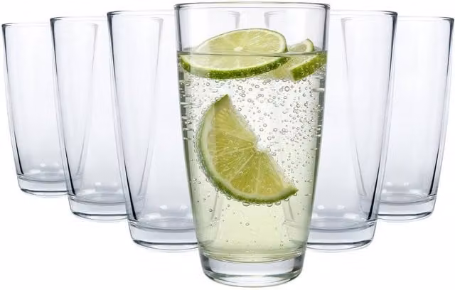 Argon Tableware Conical Highball Tumbler Glasses, 400ml, Pack of 6, Clear
