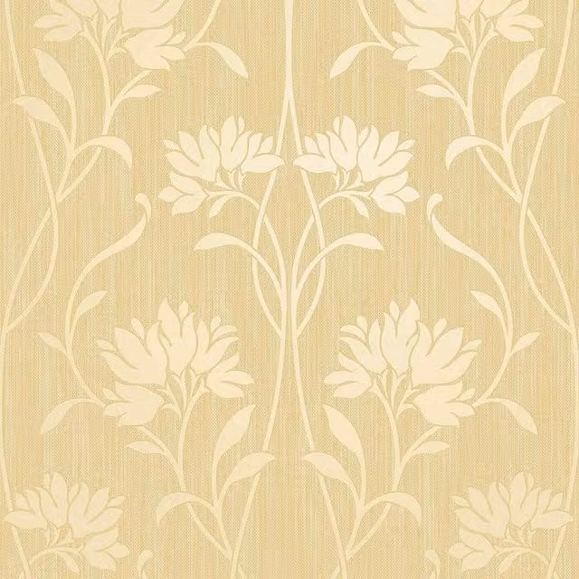 Fine Decor Florence Floral Botanical Wallpaper in Yellow Textured Vinyl