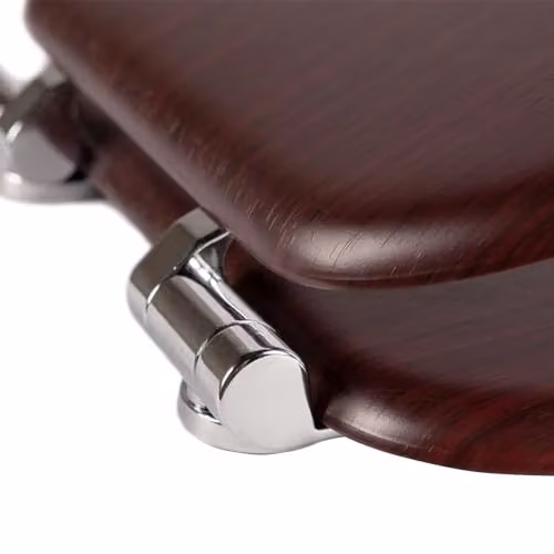 Harbour Housewares Soft Close Oval MDF Wooden Toilet Seat in Brown – 4
