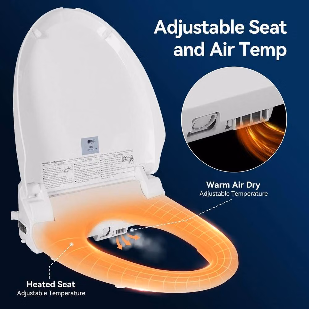 PAWNORA Smart Electric Heated Toilet Seat in White, Oval Shape, W/D/H: 46.0 x 39.0 x 39.0 cm – 2