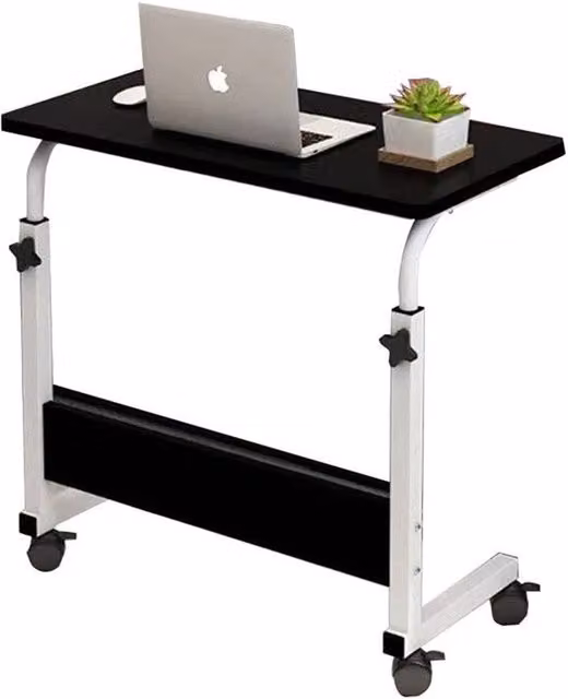 VOGREX Black Folding Laptop Table Stand with Height Adjustable Desk, W: 60 cm