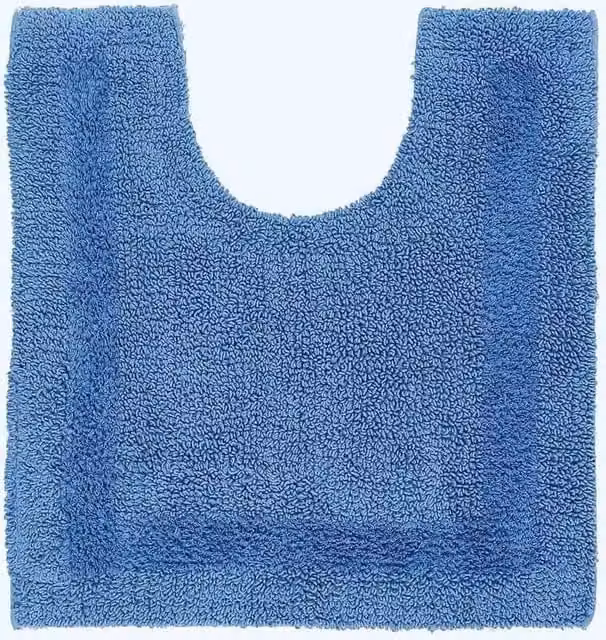 Homescapes Luxury Reversible Cotton Toilet Mat, Cobalt Blue, W/D/H: 50 x 55 x 1 cm