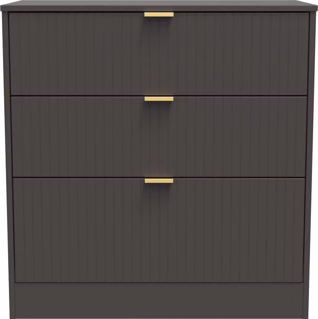 Ready Assembled 2 U Denver 3 Drawer Deep Chest in Dark Grey – 1
