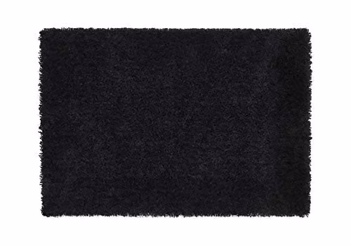 Rugs Direct Modern Plain Black Rectangular Polyester Rug, W/D/H: 290 x 200 x 5 cm – 1