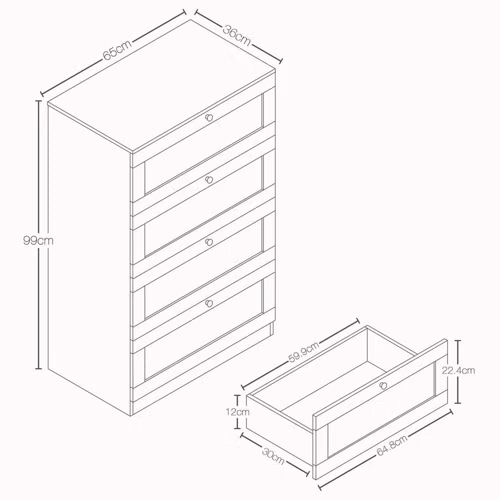 Home Discount Vida Designs Altino 4 Drawer Chest of Drawers in Grey – 2
