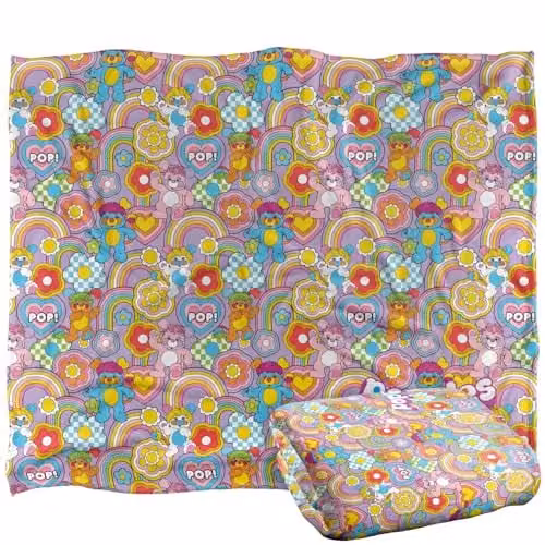 Hasbro Popples White Super Soft Fleece Throw Blanket, W: 152 cm, D: 127 cm – 1
