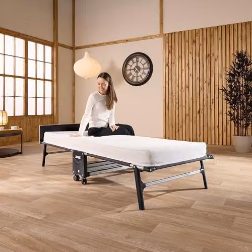 Jay-Be Rollaway Folding Guest Bed with Black Foam Memory Mattress, W/D/H: 80 x 190 x 24 cm – 2