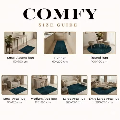Desire Rugs Comfy Washable Non-Slip Plain Living Room Area Rug, Green, W: 80 cm, L: 120 cm – 4