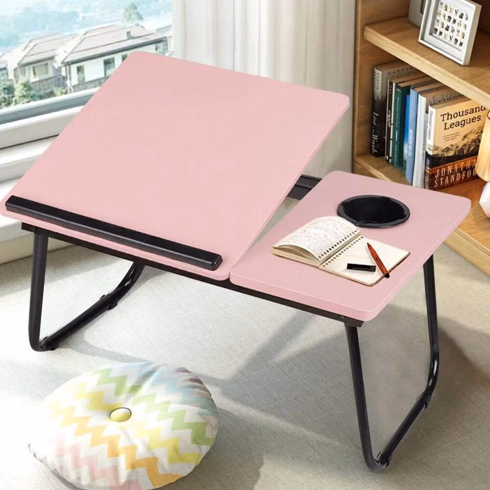 FORGEVIO Pink Folding Laptop Bed Tray with Tilting Top, W/D/H: 56 x 24 x 32.5 cm – 4