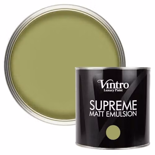 Vintro Green Luxury Matt Emulsion Multi Surface Paint for Walls, Ceilings, Wood and Metal, 2.5 L