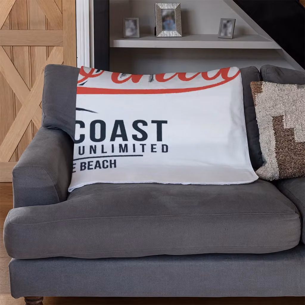 Benjamin Tate Design Cali West Coast Fleece Blanket in Blue and Beige, W/D/H: 120 x 150 cm – 3