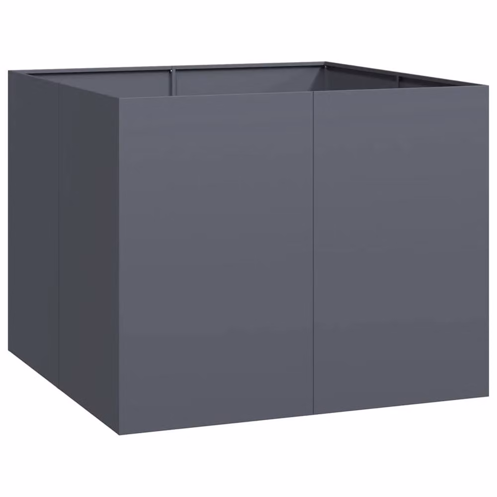 Berkfield Home Anthracite Steel Planter Tub, Dark Grey, W/D/H: 100 x 100 x 80 cm – 3