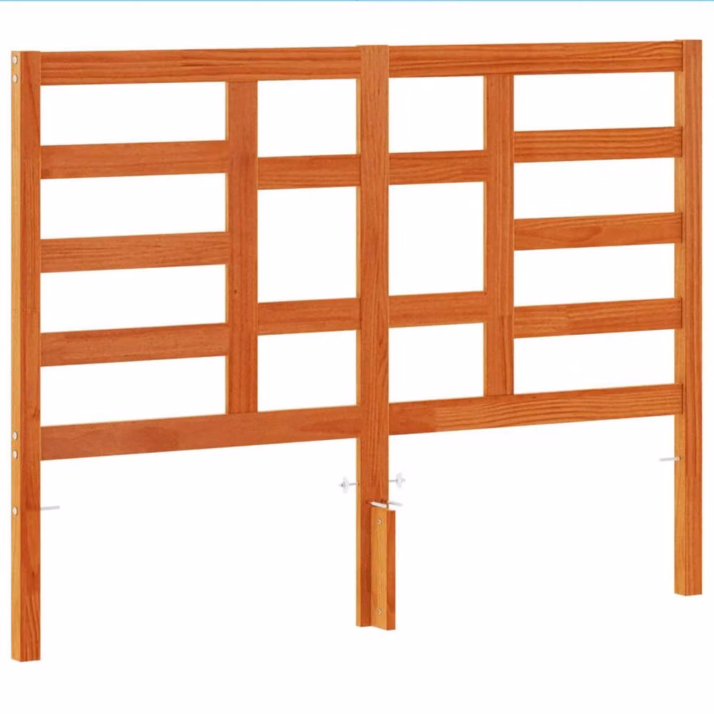 Berkfield Home Solid Wood Pine Headboard in Wax Brown, Width: 135 cm – 3