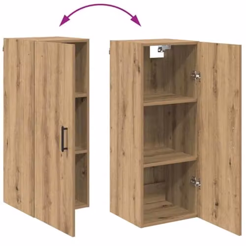 vidaXL Artisan Oak Highboard in Brown, Modern Tall Unit with Hinged Doors and Internal Drawers, W/D/H: 34.5 x 34.0 x 180.0 cm – 3