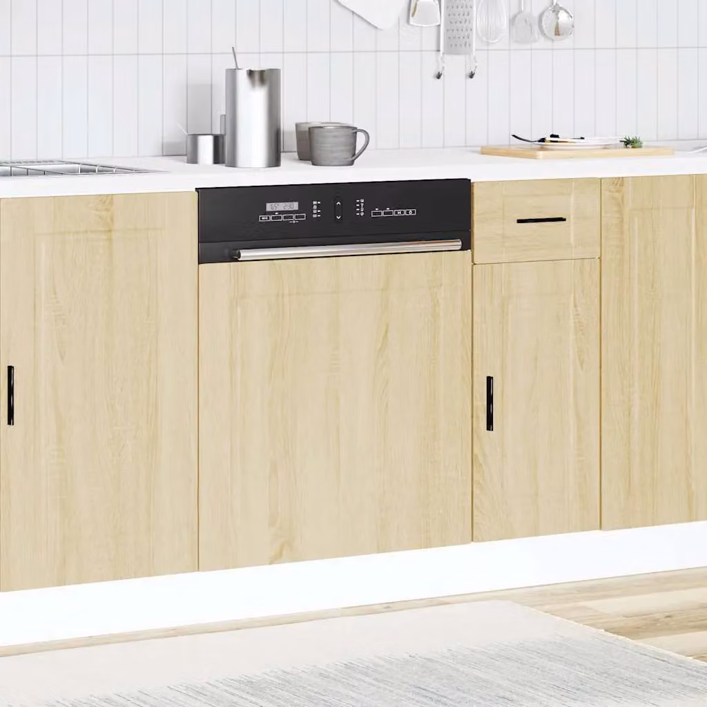 Berkfield Home Dishwasher Panel Porto Sonoma Oak in Brown, W/D/H: 60 x 1.5 x 67 cm – 2
