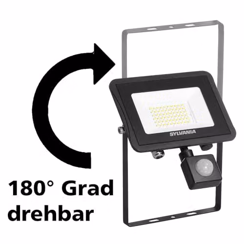 Sylvania Sylflood LED IP65 Floodlight with PIR Motion Sensor, 27W, 4000K Cool White, Black – 4