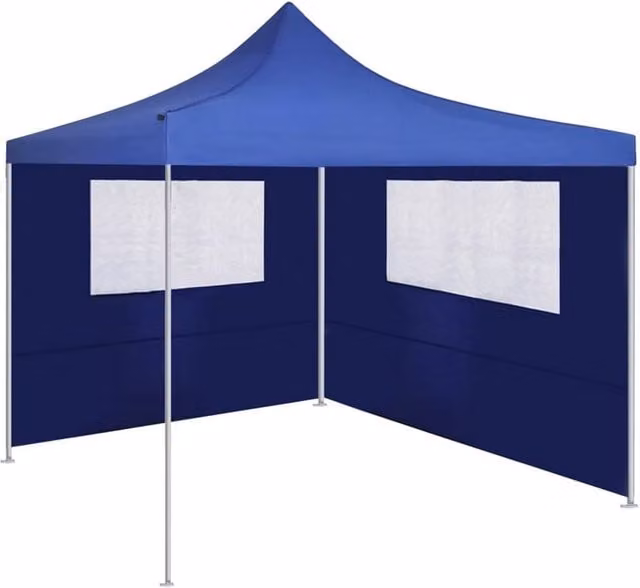 Berkfield Home Gazebo Sidewall with Windows, Blue, W: 400 cm, D: 200 cm