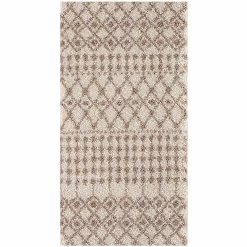 THE RUGS Moroccan Design Shaggy Rug in Beige, W/D/H: 60 x 110 x 1 cm – 2