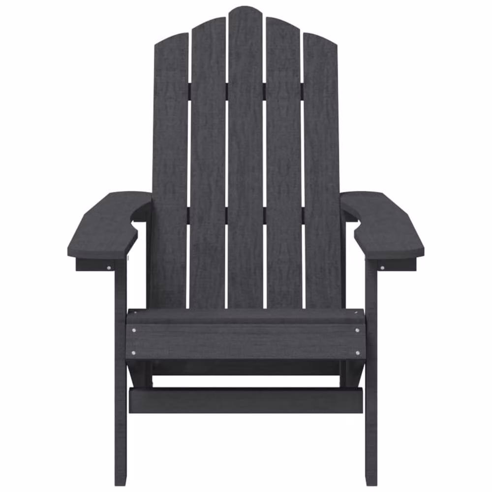 Berkfield Home Garden Adirondack Chair in Anthracite Black HDPE Composite – 3