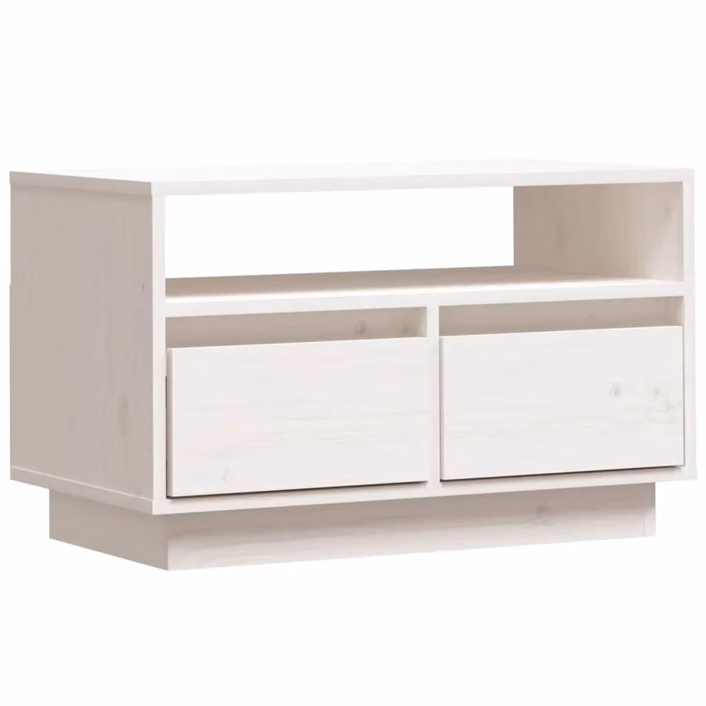 Berkfield Home White Solid Wood Pine TV Cabinet W: 60 cm, D: 35 cm, H: 37 cm – 2