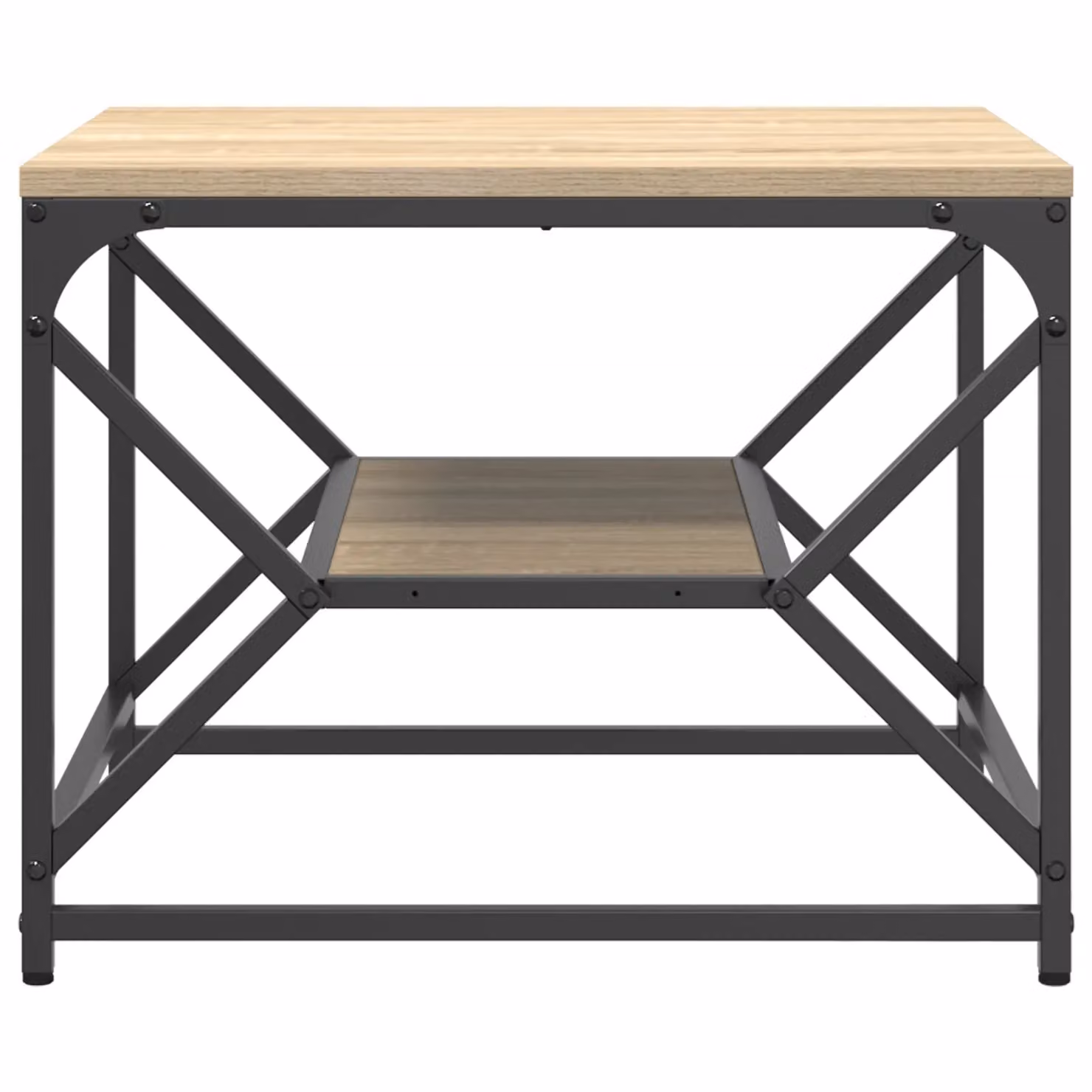 Berkfield Home Coffee Table with Shelf in Sonoma Oak, Beige, W/D/H: 51 x 50 x 40 cm – 3