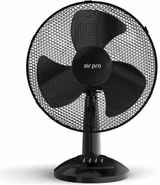 Air Pro Oscillating Table Fan with 3 Speeds in Black