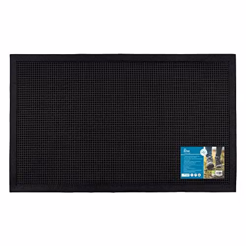 JVL Orion Black Rubber Pin Scraper Doormat, W: 45 cm, L: 75 cm – 1