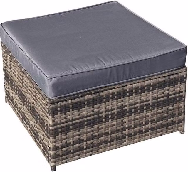 Oseasons Malta Brown Rattan and Metal Garden Footstool