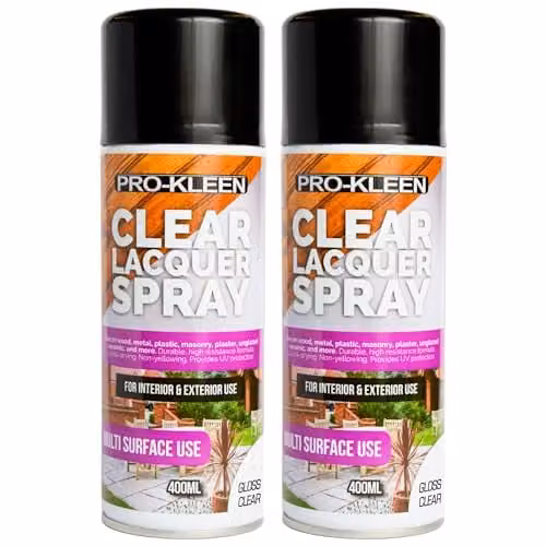 Pro-Kleen Clear Lacquer Spray Gloss, 2 x 400ml