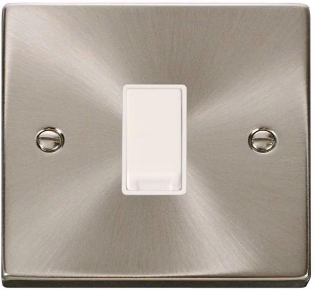 SE HOME White and Chrome Surface Mounted 1 Gang 2 Way Two Way Light Switch