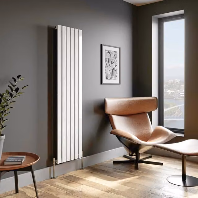Temprazo Horizontal Single Flat Panel Designer Radiator in White, W/H/D: 180 x 60.5 x 45.5 cm