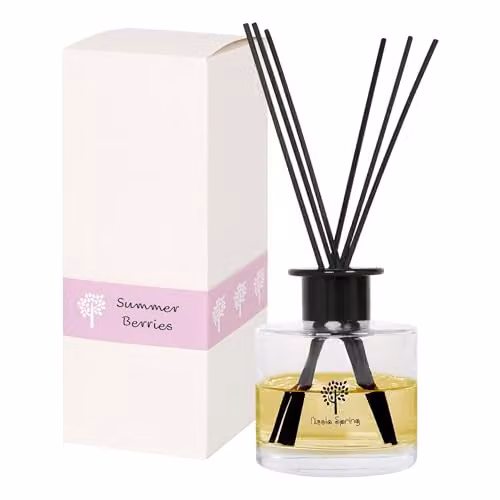 Nicola Spring Summer Berries Reed Diffuser, 200ml Fruity and Fresh Scent in a Transparent Glass Jar – 1